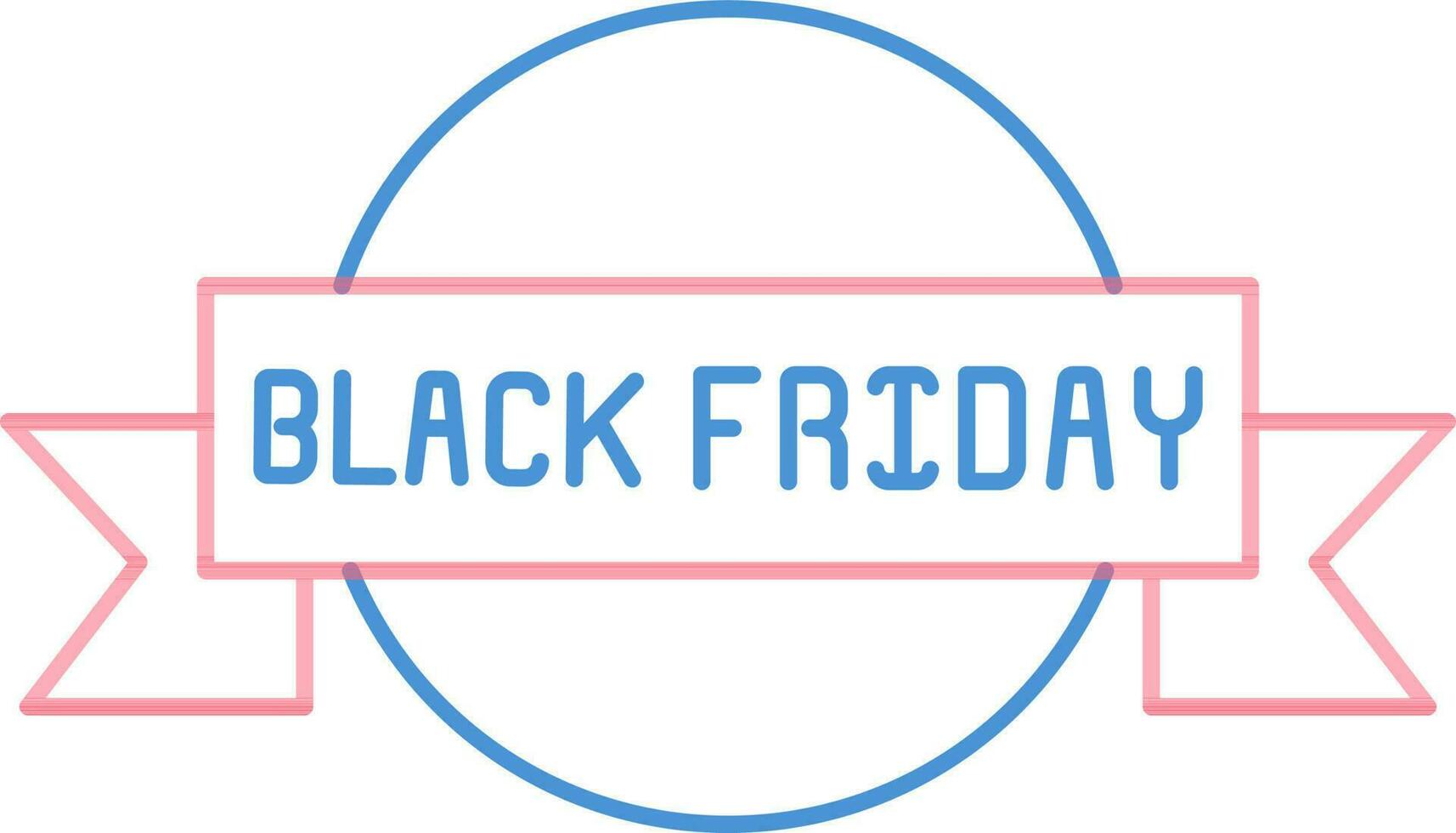 Line Art Illustration of Black Friday Badge or Label Icon. vector