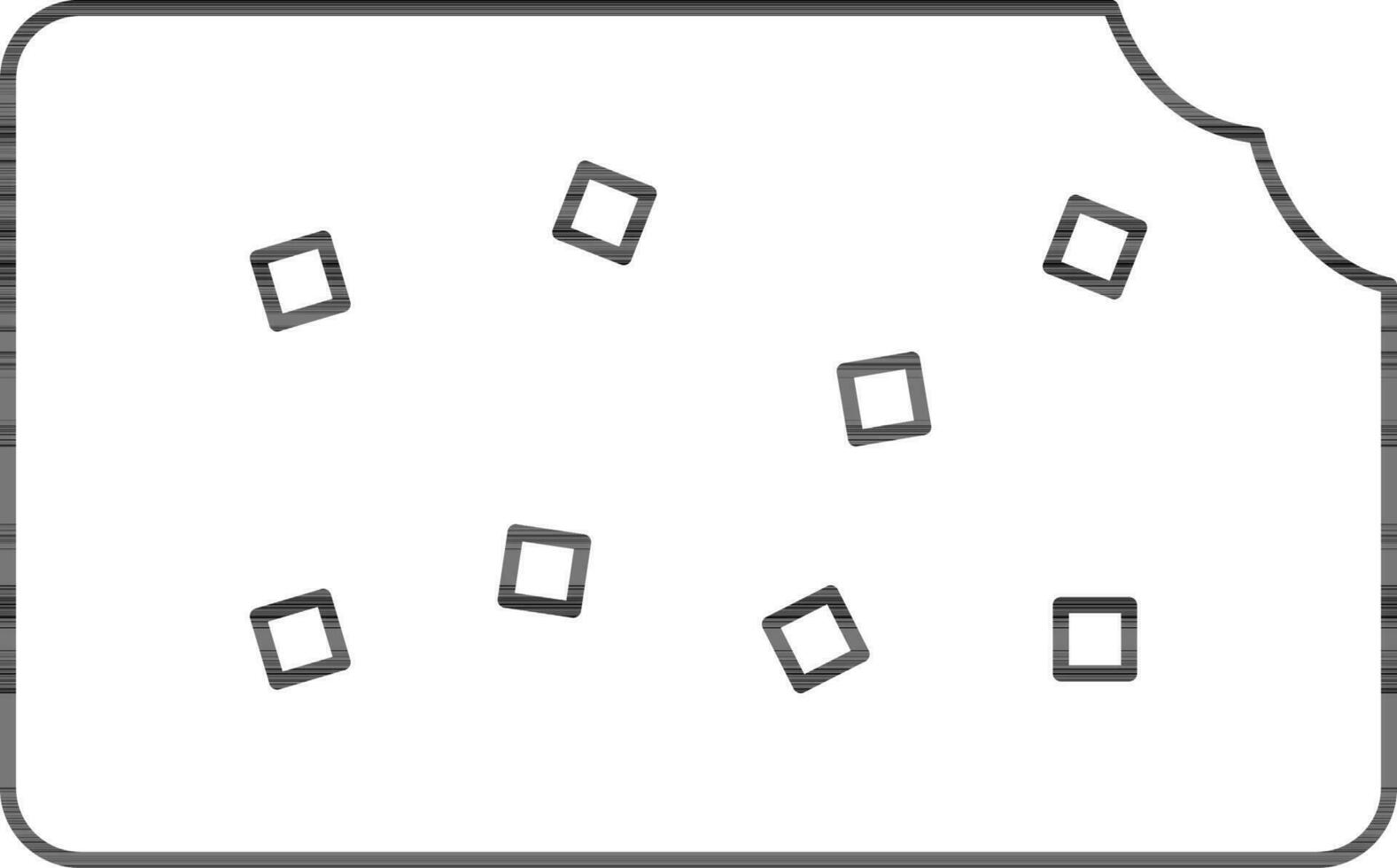 Black Line Art Biscuit Icon In Flat Style. vector