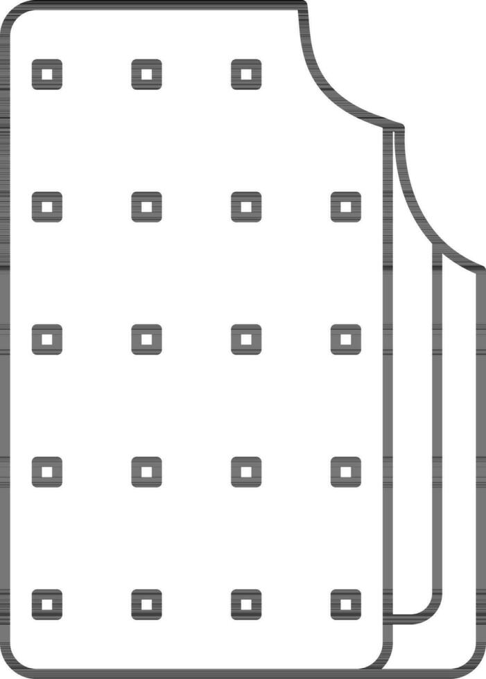 Flat Style Cream Biscuit Icon In Black Outline. vector
