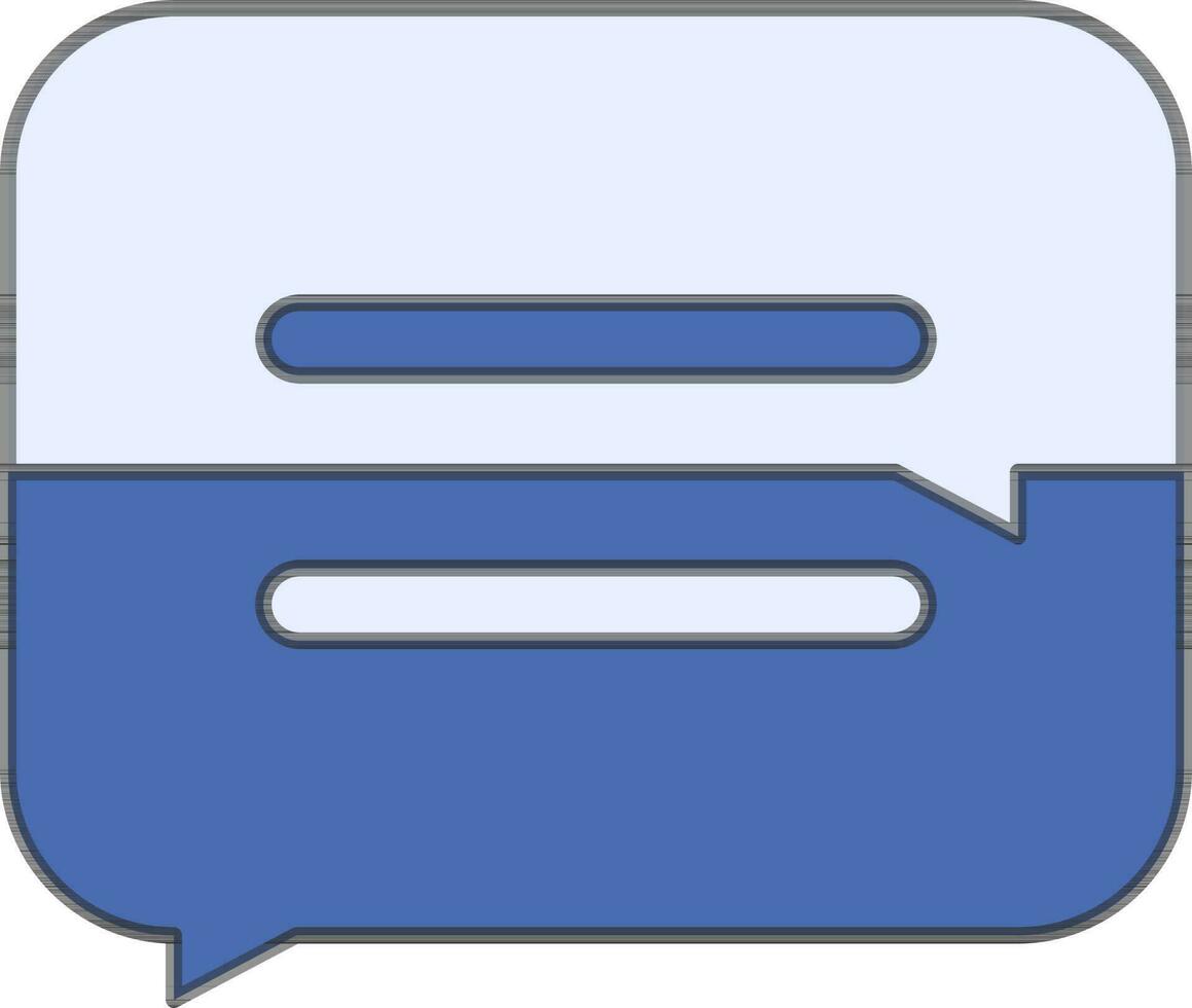 Blue Color Chat Box Icon In Flat Style. vector