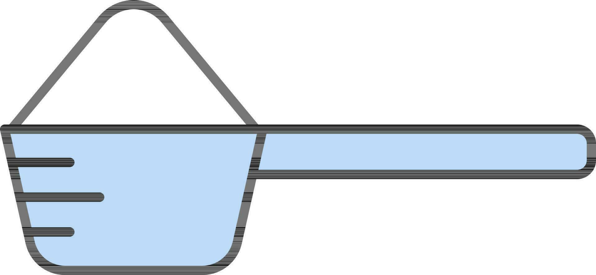 plano estilo cucharón polvo icono en azul y blanco color. vector