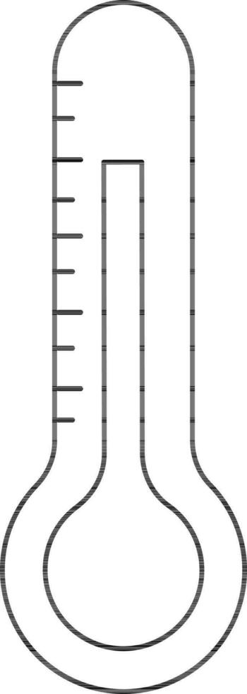 negro contorno termómetro icono en blanco antecedentes. vector