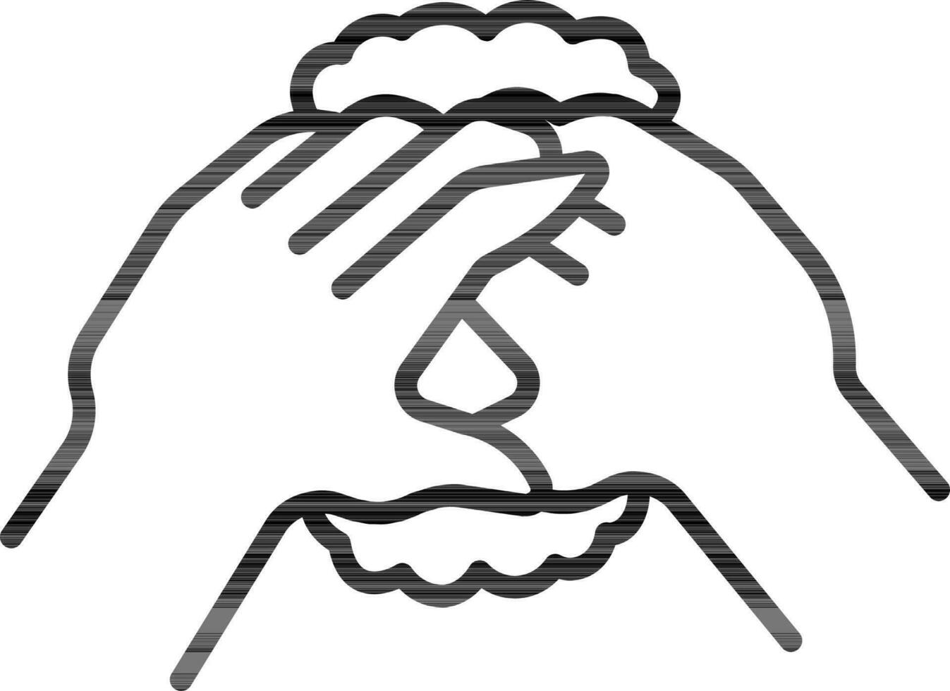 Hand Washing Icon In Stroke Style. vector
