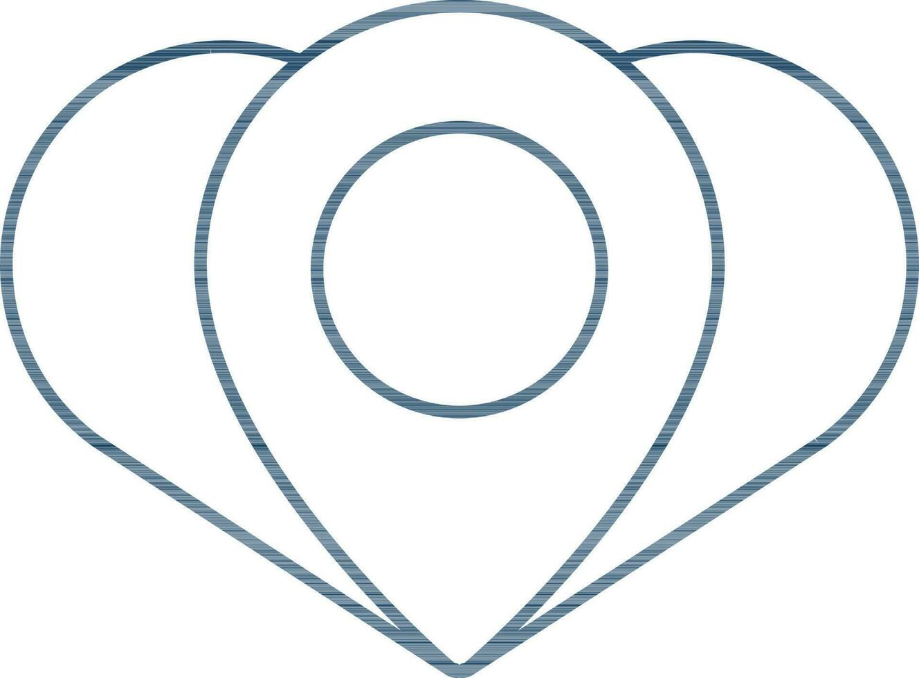 Illustration of Location in Heart Icon in Line Art. vector