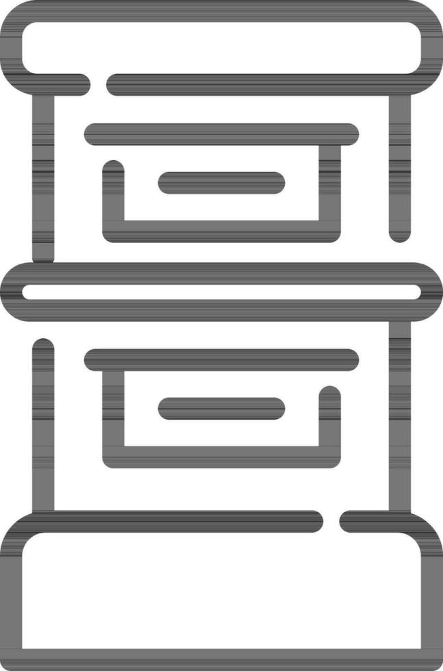 Flat style drawer icon in line art. vector