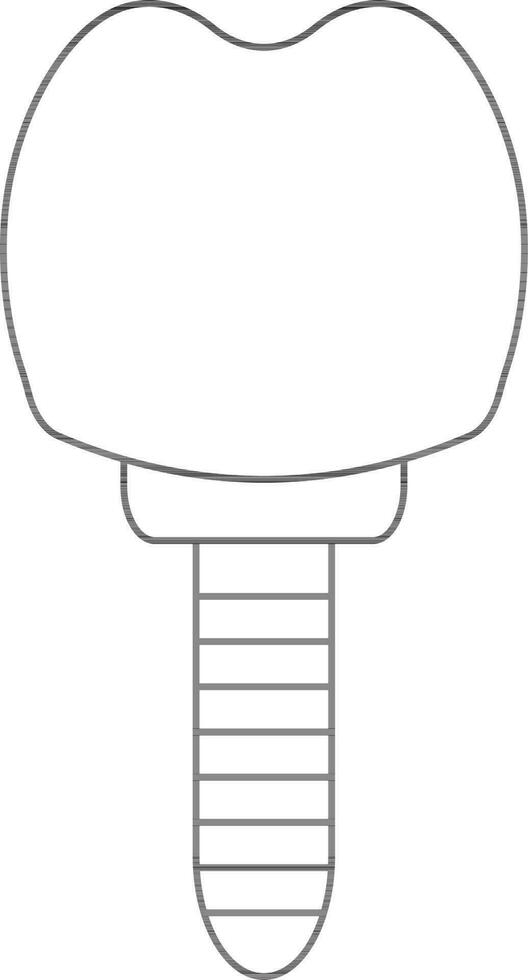 Dental Implant Icon In Thin Line Art. vector