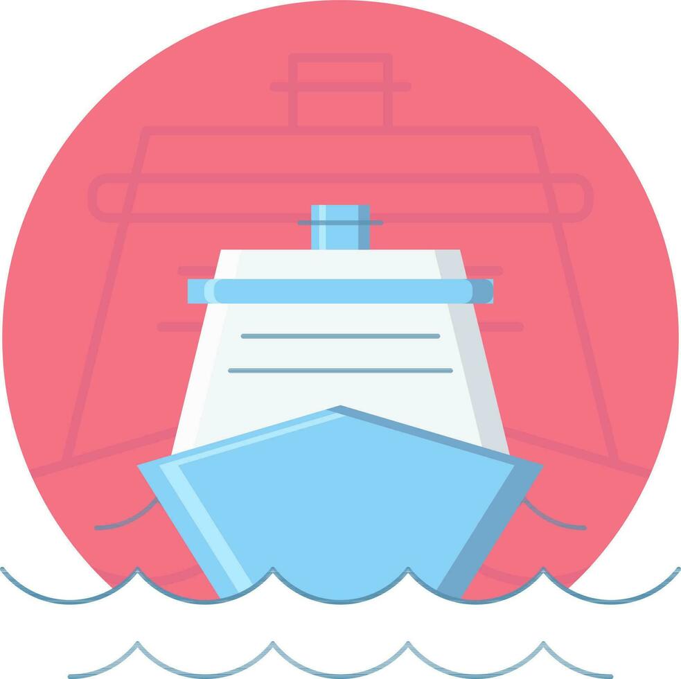 Embarcacion icono en rosado antecedentes. vector