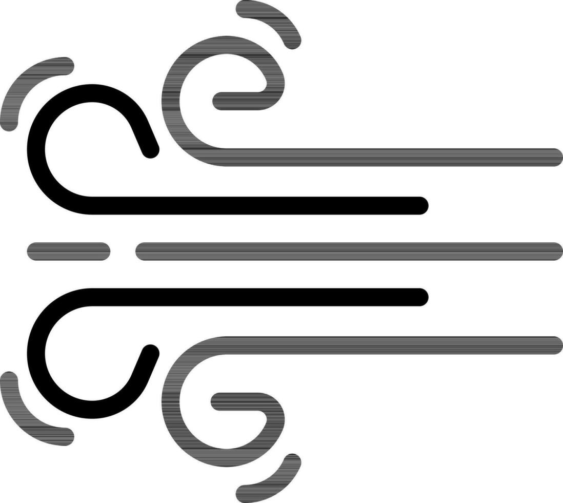 Wind Icon or Symbol in Black Color. vector