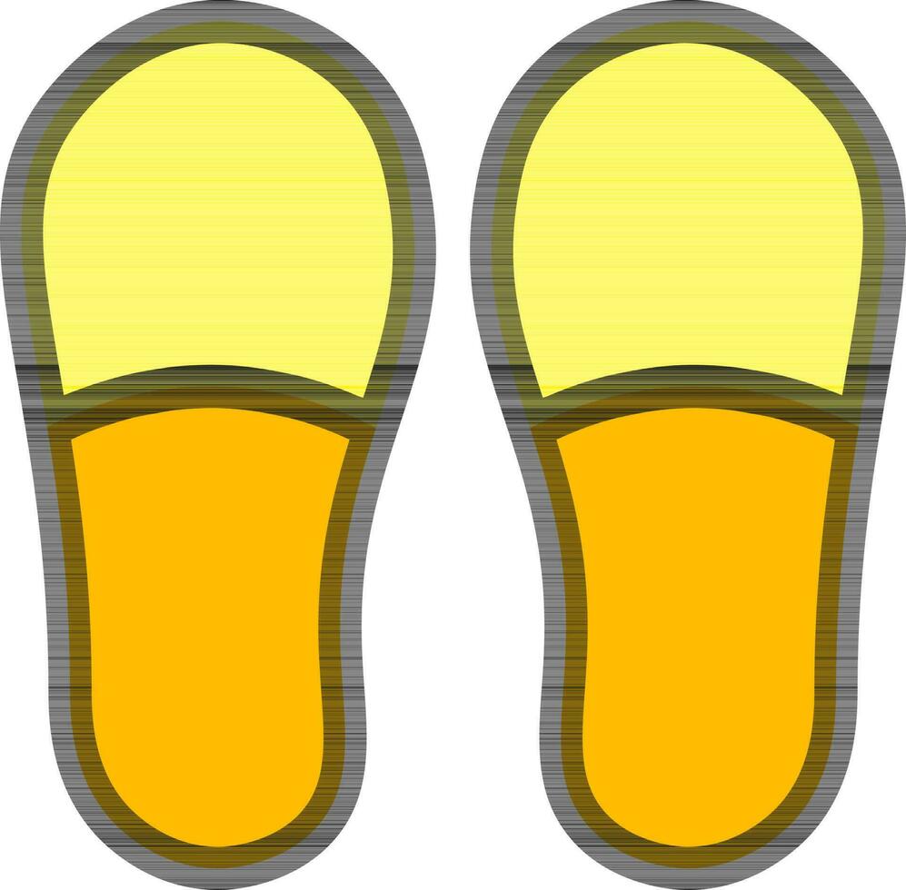 Vector Illustration of Yellow Slippers.