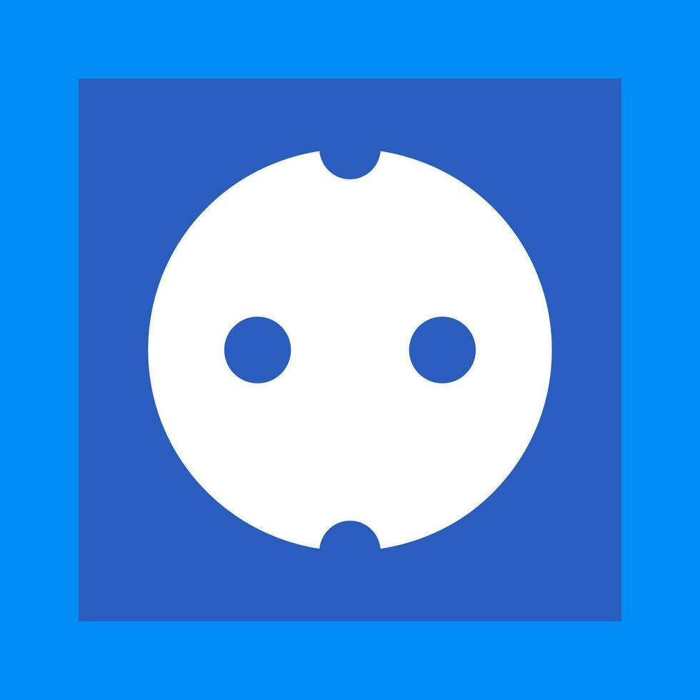 Isolated Socket Icon in Blue and White Color. vector