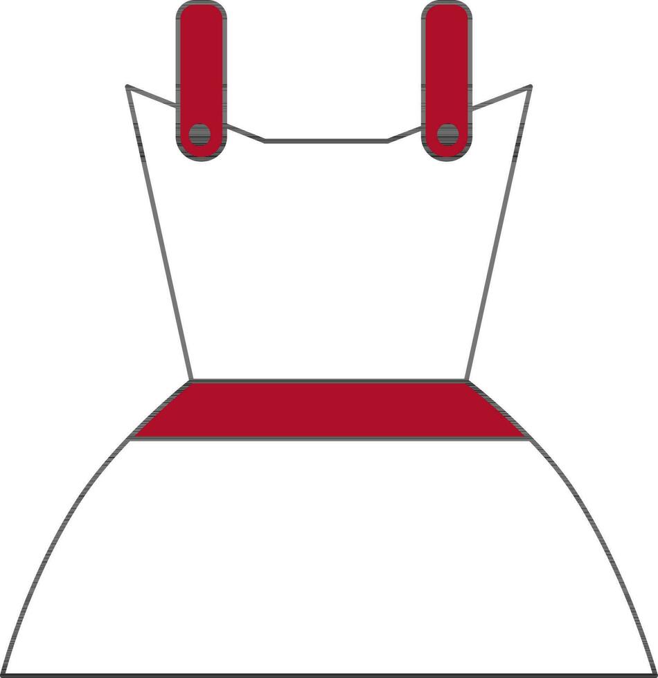 rojo y blanco vestido icono en plano estilo. vector