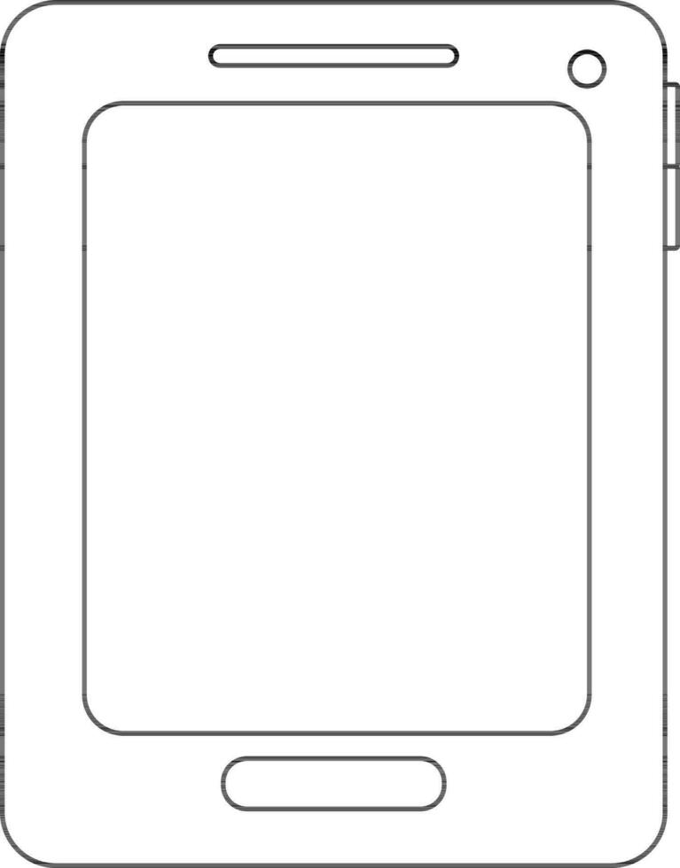 Illustration of a smartphone in black line art. vector