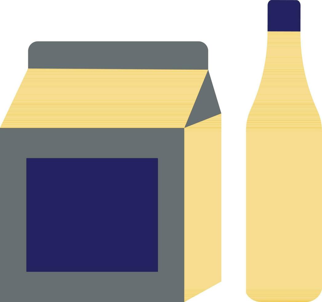 Packet with drinking bottle. vector