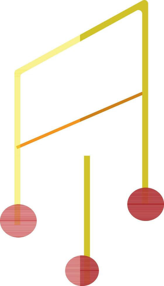 Wind chimes in yellow and red color. vector