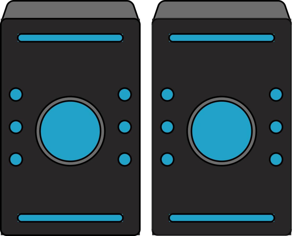 Two speaker in grey and blue color. vector