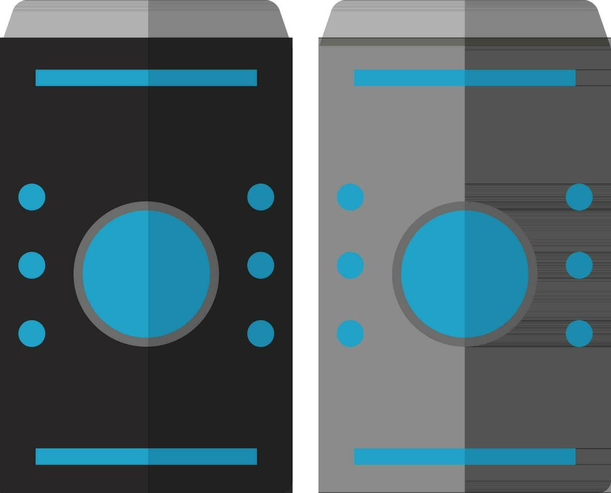 Two speaker in grey and blue color. vector