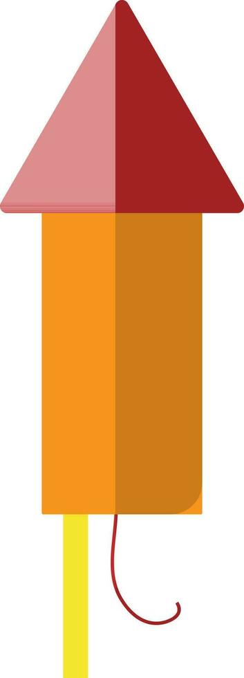 Red and orange firecracker in flat style. vector