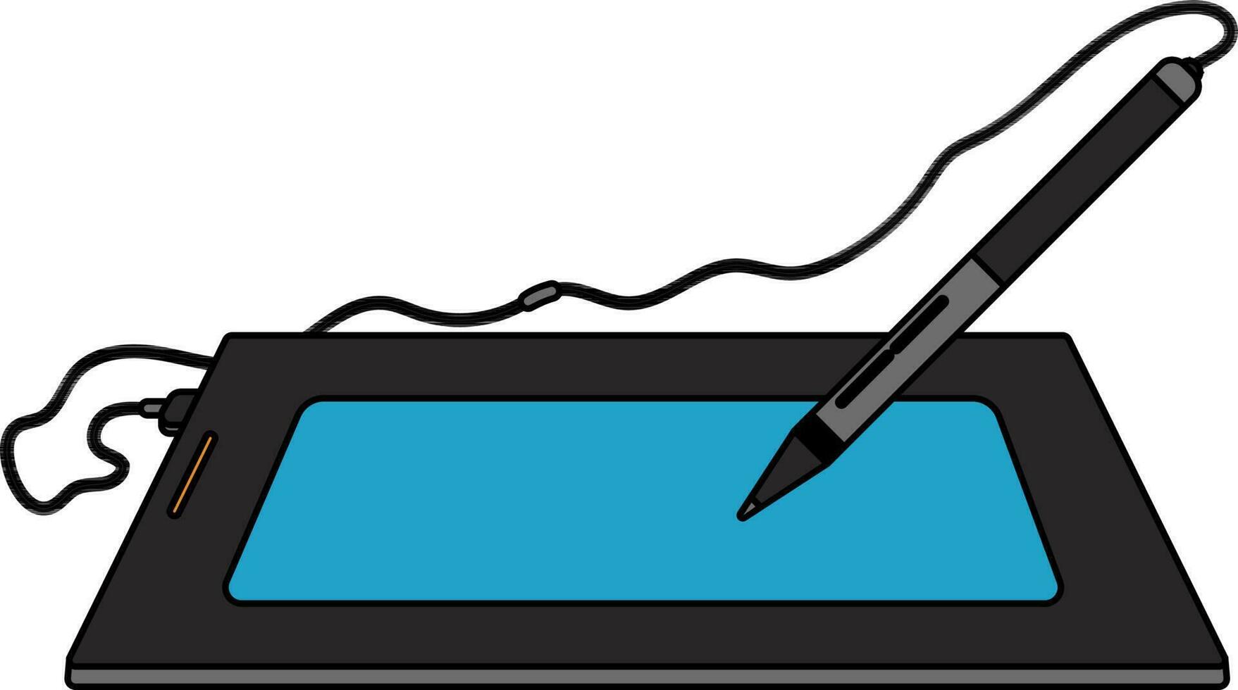 Pen tablet in grey and blue color. vector