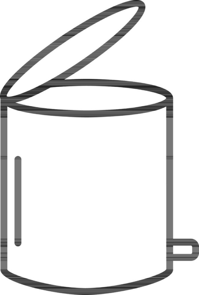 Dustbin Icon In Black Line Art. vector