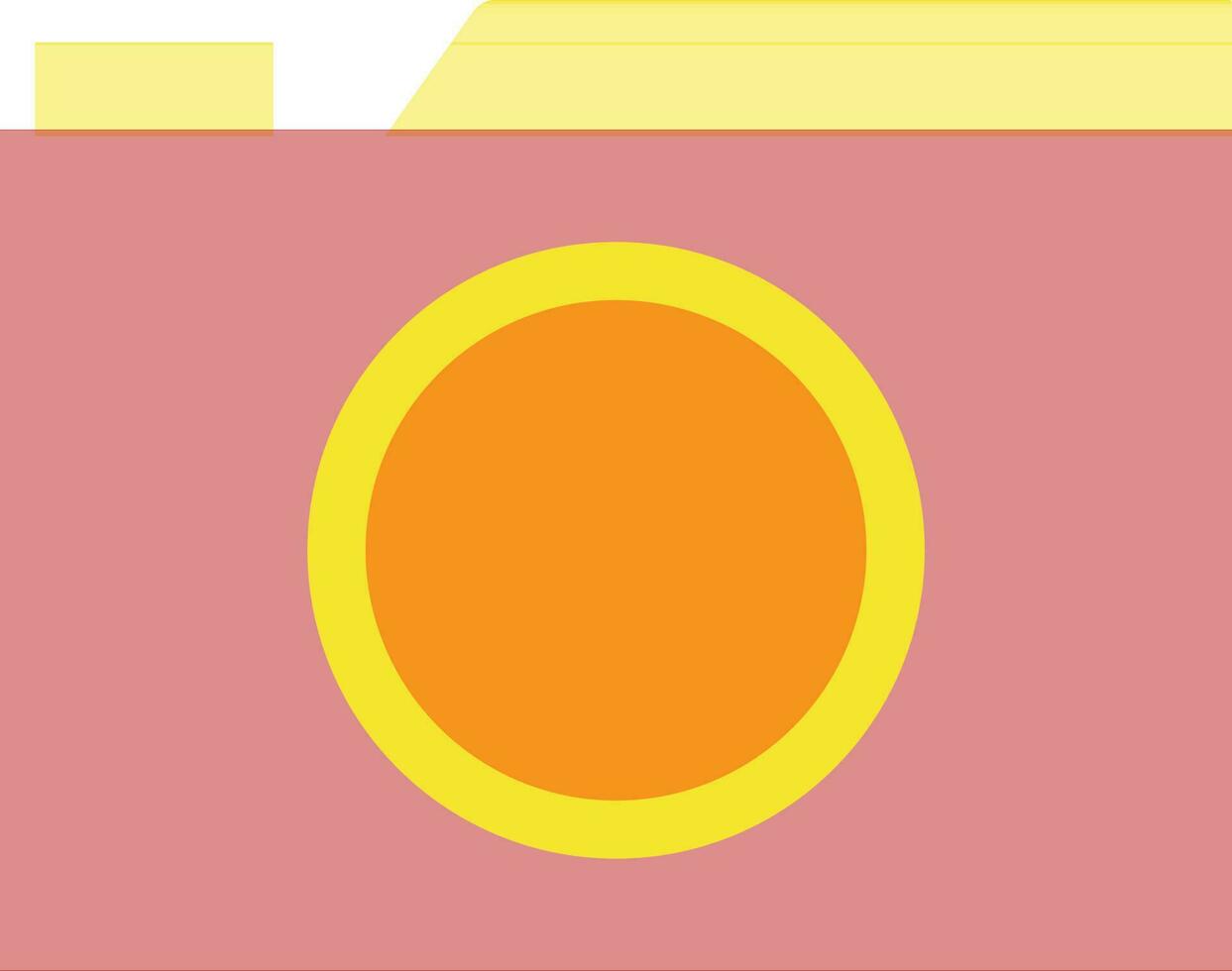 Illustration of a red and yellow camera. vector