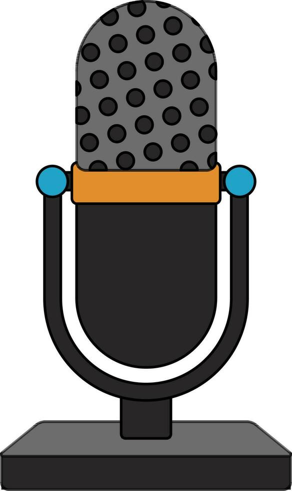 Grey and orange microphone. vector