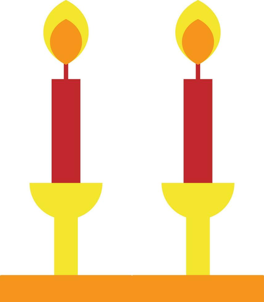 rojo y amarillo velas pararse. vector