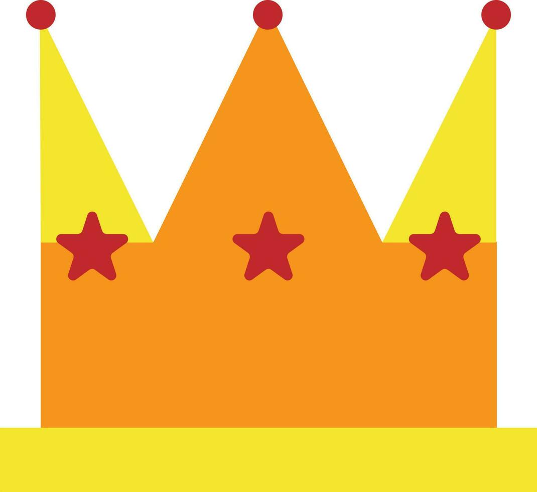 Red star decorated orange crown. vector