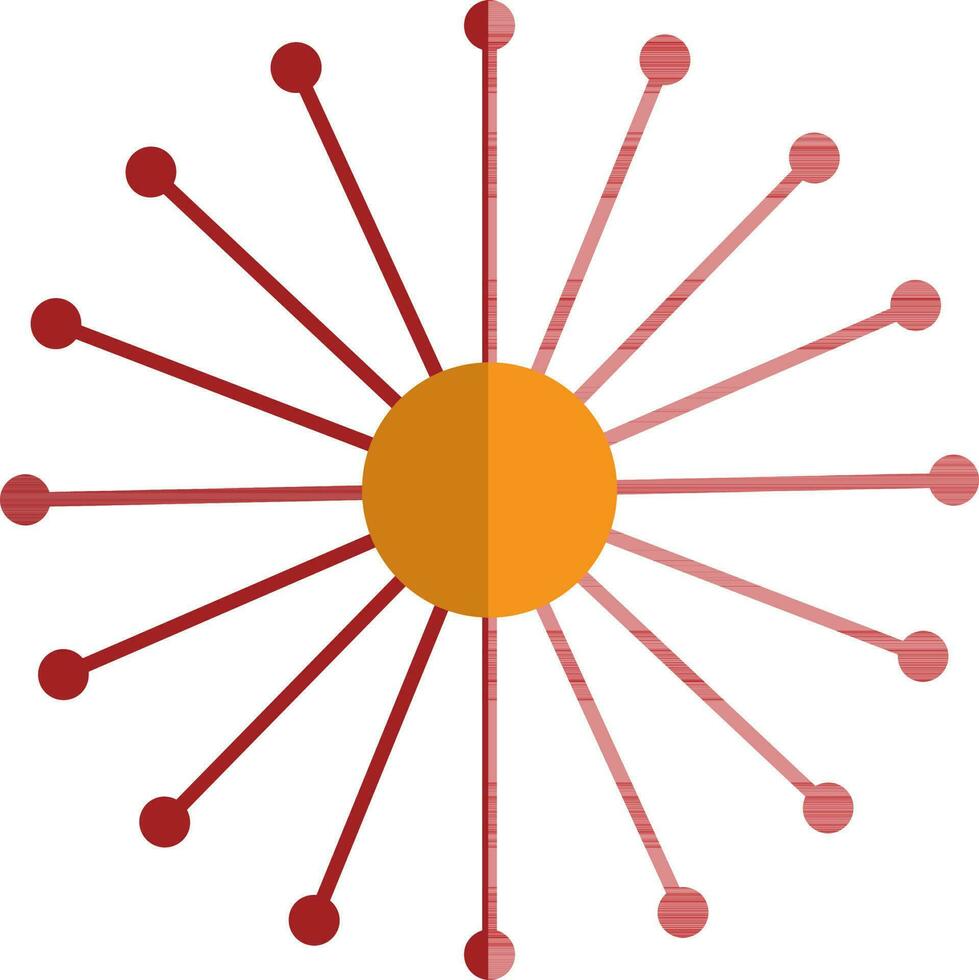 Fireworks in red and orange color. vector