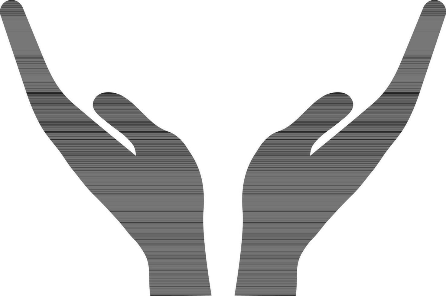 Silhouette of Supporting of caring hand gesture. vector