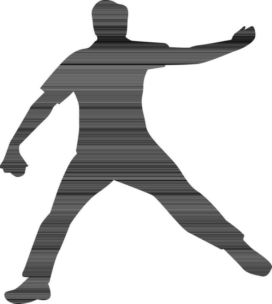 Cricket player holding ball. vector