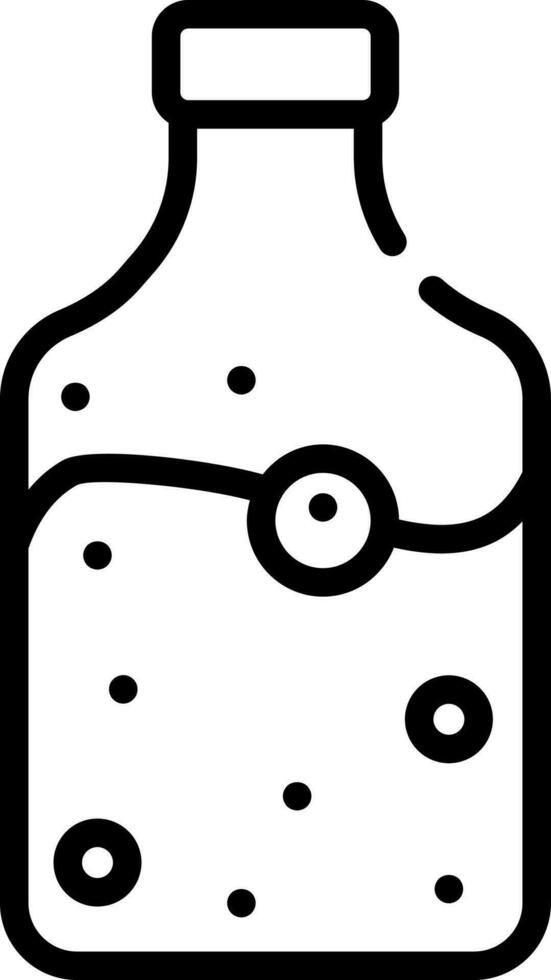 Potion Bottle Icon in Black Line Art. vector