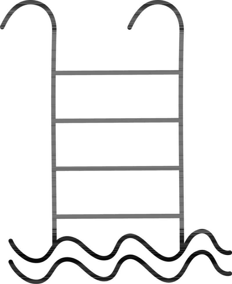 Swimming Pool with ladder symbol. vector