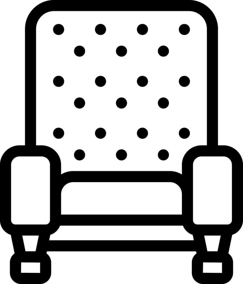 Isolated Sofa Chair Icon in Thin Line Art. vector