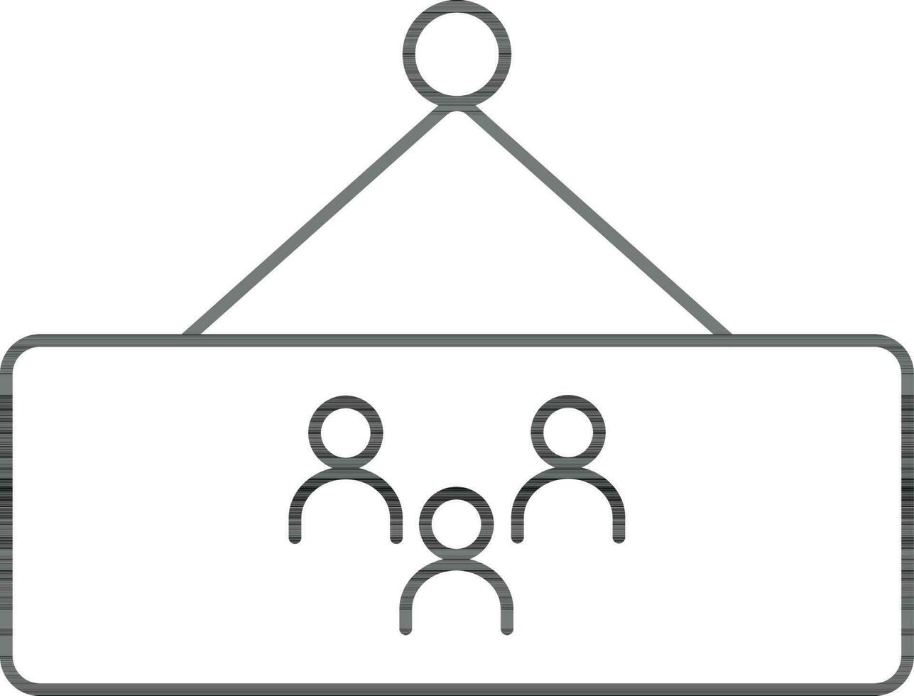 Three user icon in board. vector