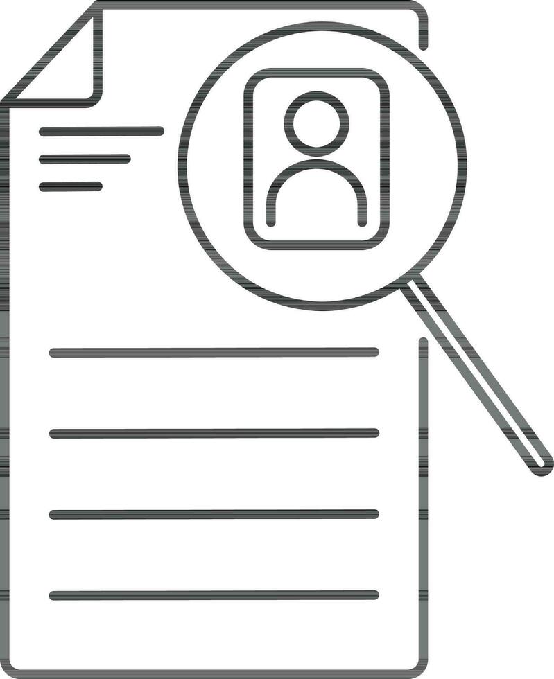 User icon in magnifying with document. vector
