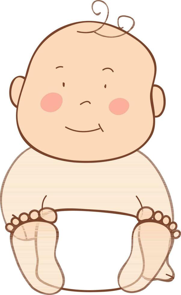 Cute cartoon character of baby. vector