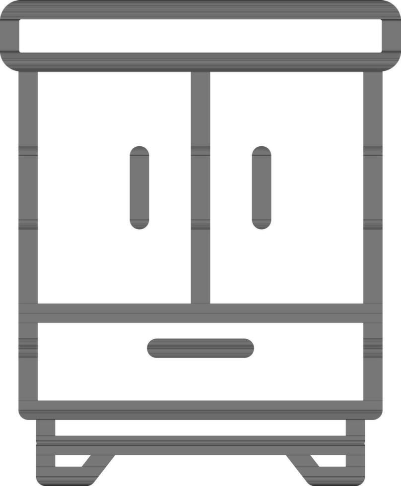 Line Art Illustration of Cupboard Icon. vector