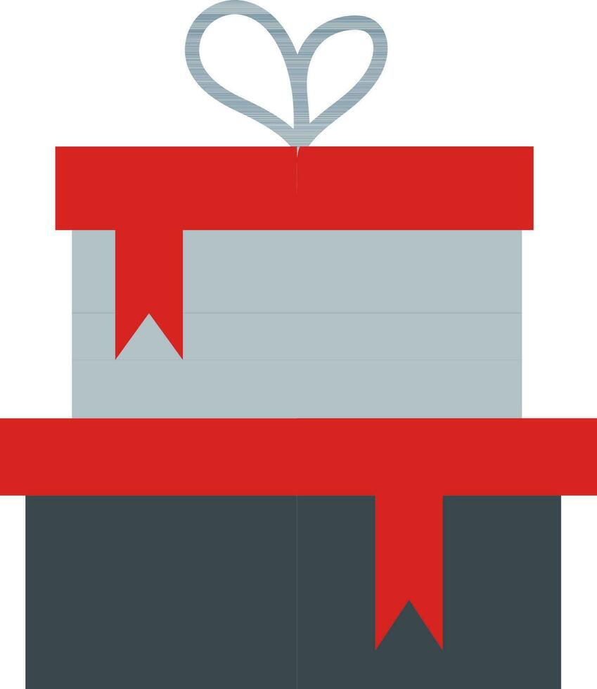 Two Gift Box Icon In Gray And Red Color. vector