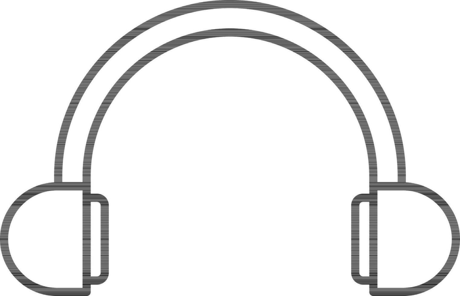 Isolated Headphone Icon in Line Art. vector