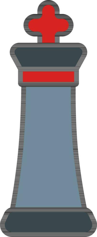 ajedrez Rey icono en gris y rojo color. vector