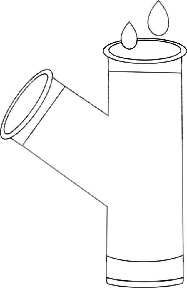 plano estilo articulación tubería en negro línea Arte ilustración. vector