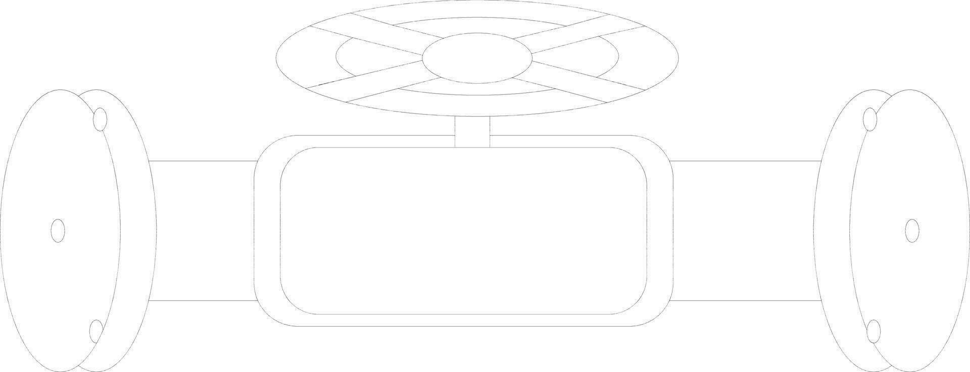 Illustration of a black line art valve pipe. vector