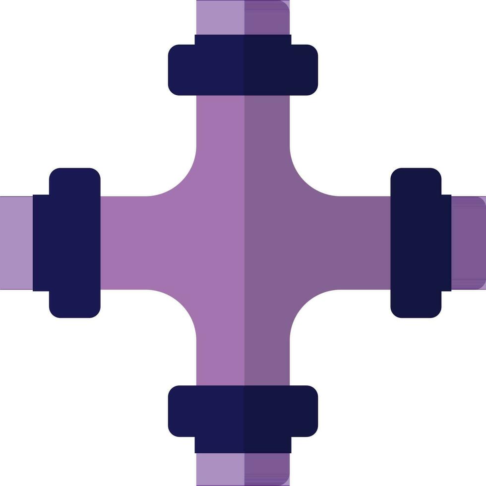 Flat style pipeline made by purple color. vector