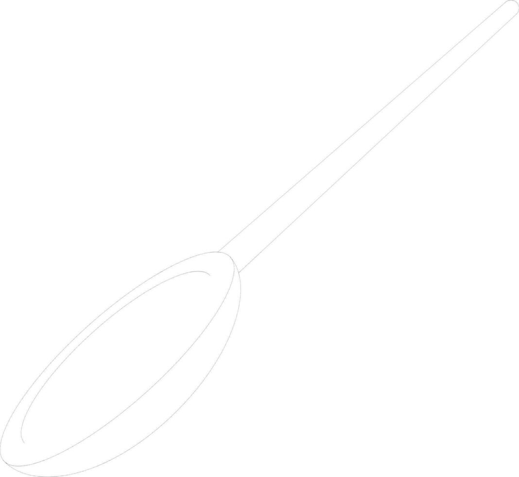 Flat style black line art illustration of a pan. vector