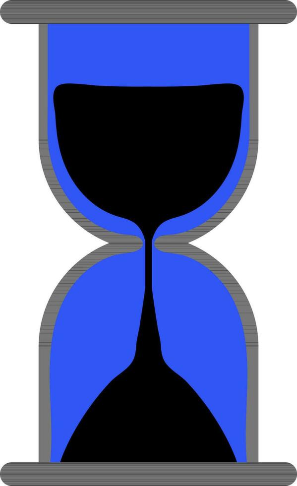 reloj de arena en negro y azul color. vector