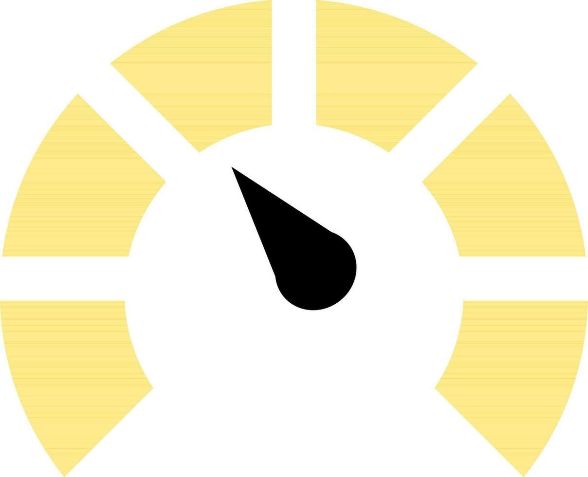 Yellow speedometer on white background. vector