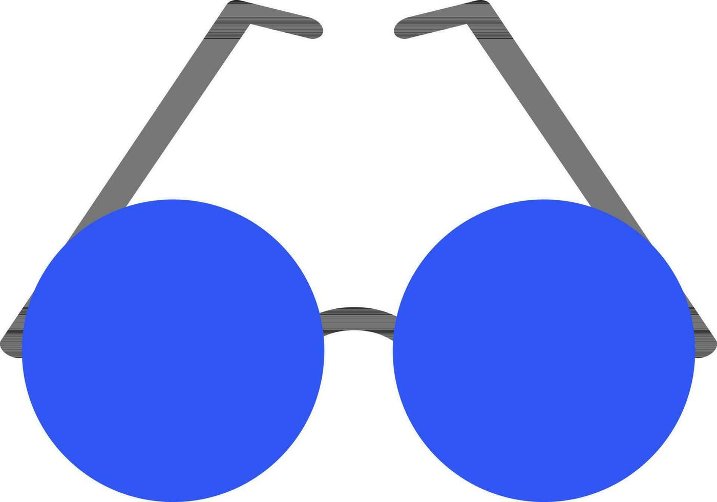 Illustration of a sunglass in blue color. vector