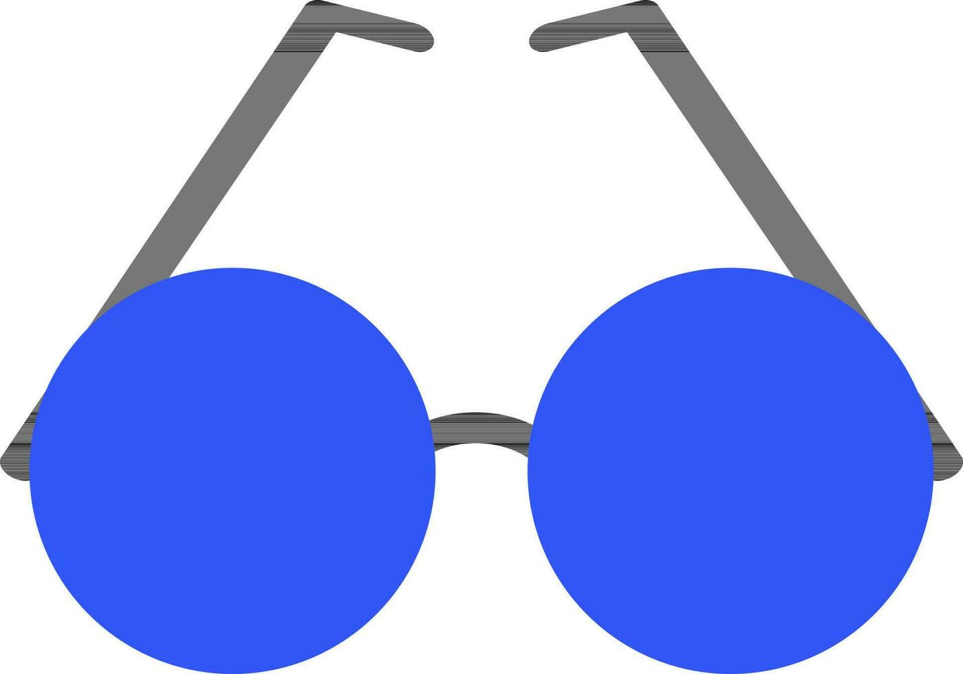 Illustration of a sunglass in blue color. vector