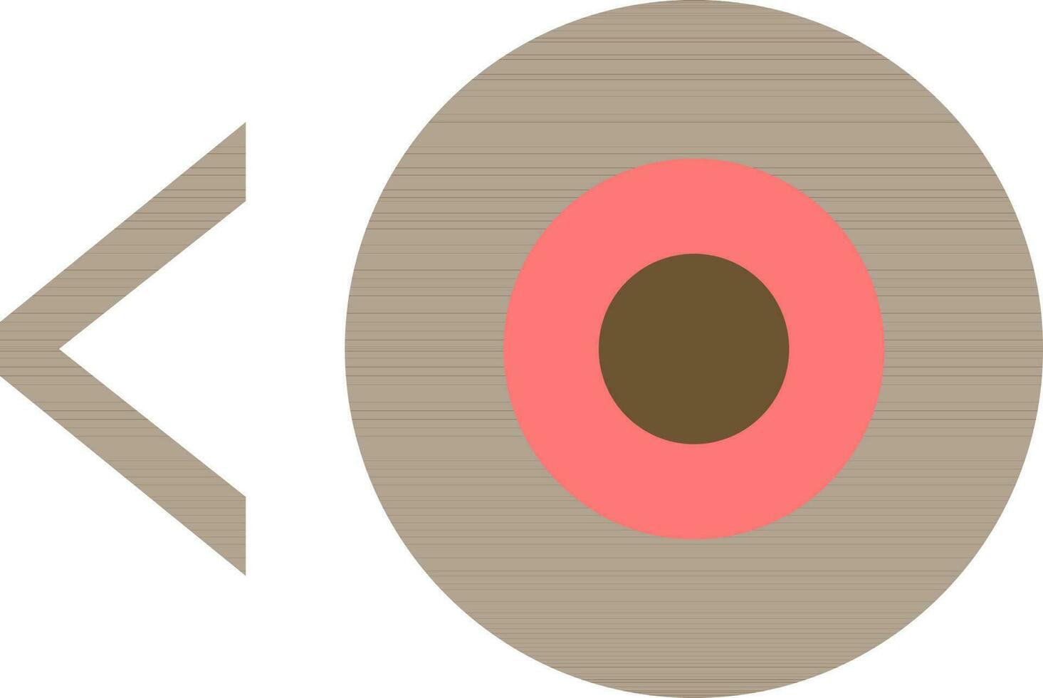 plano ilustración de rebobinar botón en marrón color. vector