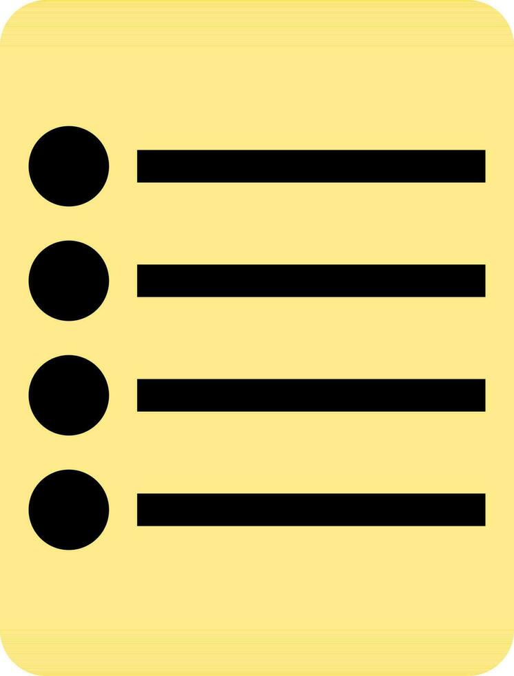 Black and yellow document in flat style. vector